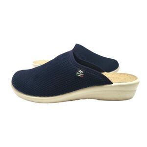 Fly Flot‎ Blue Fabric Mule Clogs Shoes Slip On Comfort Size 40